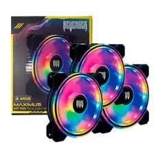 Kit 3 Fan RGB para Computador + Hub Controlador e Controle Remoto