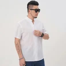 Camisa Masculina Gola Padre Social Manga Curta Premium
