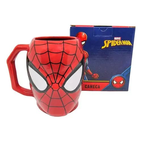 Caneca 3d Porcelana Homem Aranha Marvel Spider Man Oficial - Vermelho - Homem Aranha Spider