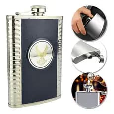 Cantil Inox Frasco Garrafa Whisky Bolso Bar Portátil 255ml C