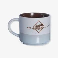 Caneca Frase Viajar É Viver 450mL Porcelana Presente Café