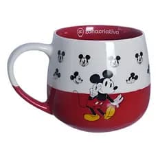 Caneca Maggie Mickey Mouse Em Cerâmica 400ml Disney Original - Vermelho - Mickey Mouse
