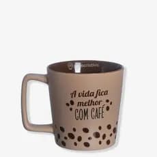 Caneca Vida Melhor C/ Café Divertida Presente 400mL ZonaCria