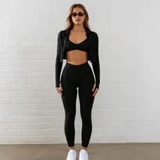 Calça Legging Feminina Preta Suplex Cintura Alta Academia Fitness P M G GG