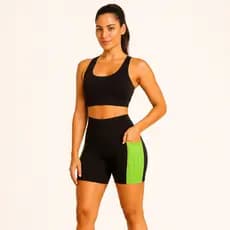 Shorts fitness feminino bolso lateral confortável treino cores sortidas
