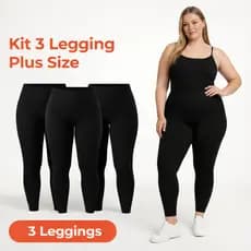 Kit 3 Calças Legging Plus Size Suplex Grossa Inverno G1 G2 G3