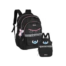 Kit Mochila Stitch Disney Angel Lancheira Térmica Escolar