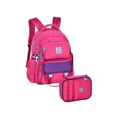 Kit Mochila Costas 2 em 1 Estojo Box Rebecca Bonbon Urban Mix Original Baú Divisória Escolar Feminino
