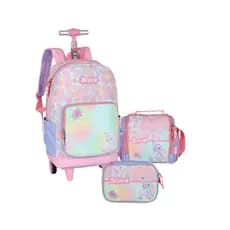 Kit Mochila Rodinha Stitch Angel Disney Lancheira Térmica Estojo Box