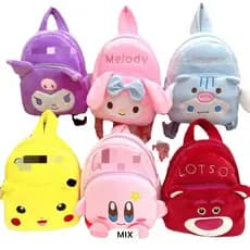 Mochila Peluciada Ursinho Fofa Cute Anime Dorama Menino Menina