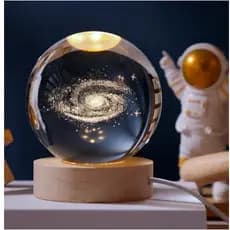 Luminária Esfera Cristal Mesa Led Planeta Enfeite Quarto Top Mundo Globo Criança Quarto Escuro ENFEITE LED USB BOLA