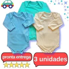 Kit Roupa De Bebe 3 Peças Body Manga longa Barato Enxoval Mãe Primeira Viagem
