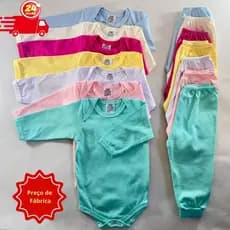 Kit 6 peças conjunto body bebê menina menino roupa bebe body mijao manga longa bebe