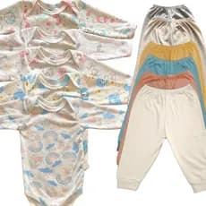 Kit 6 peças 3 Bodys manga longa e 3 mijoes Body com mijão Kit mijao e body bebe / Conjunto body e calça bebê