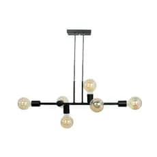 Luminária de teto Lustre Pendente Rubis 6 Lâmpadas Industrial Assimétrico (Estilo Jabuticaba)
