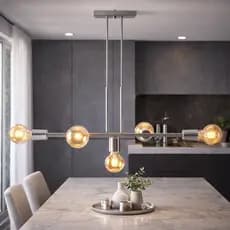 Luminária de teto Lustre Linear 5 Lâmpadas Para Sala de Jantar Cozinha Pendente E27