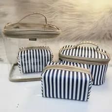 Bolsa Necessaire Frasqueiras quadrada Para Maquiagem E Viajem Kit 4 Peças