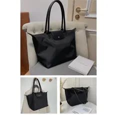 Bolsa de ombro feminina dobrável de grande capacidade: nylon à prova d'água, para o trabalho diária