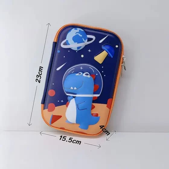 Estojo escolar alto-relevo 3d desenho ainimado grande tipo box tecido PU