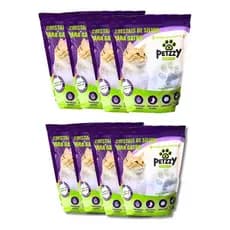 Kit Com 8 Areia Sanitaria Silica Premium Gato Petzzy 1.6kg