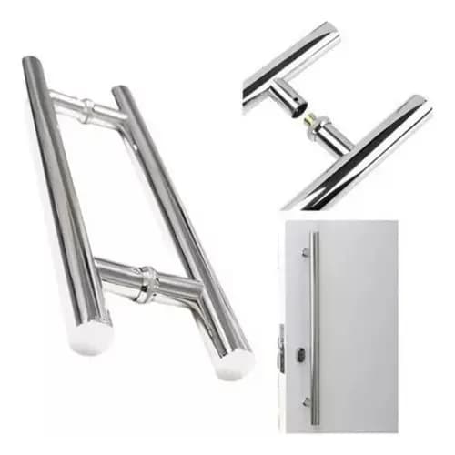 Puxador Porta Tubular Inox 304 Polido Pivotante 60cm - 32mm