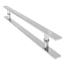Puxador Aço Inox Polido Porta Madeira Vidro Aluminio 45 Cm Brilhante