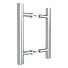Puxador Para Porta Inox 304 Prata Pivotante 45cm Redondo Brilhante