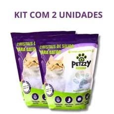 Kit Com 2 Areia Sanitaria Silica Premium Gato Petzzy 1.6kg