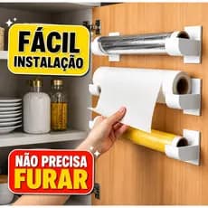 Suporte Multiuso para Papel Toalha, Papel Alumínio e Filme PVC