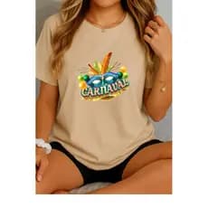 Camiseta Unissex Tema Carnaval Estampa Exclusiva Festa Bloco Abadá Casual