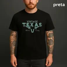 Camisa Masculina Texas Vintage Western Cowboy Estampada Estilo Country Rodeio Casual Algodão