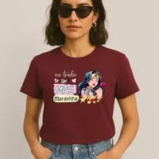 Camiseta Dia das Mães Heroína Estampa Delicada Amor e Carinho Presente Ideal
