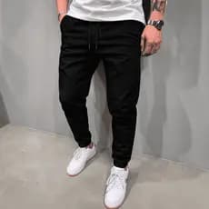 Calça Jogger Masculina com Punho Premium Sarja Casual Slim Confortável Moda Streetwear Esportiva Lycra Elastano