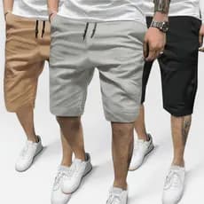 Bermuda Sarja Masculina Premium Slim Fit com Elastano Confortável Casual Cores Preta Bege Gelo Marrom