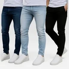 kit calças jeans masculina skinny  com elastano linha premium promoção NF