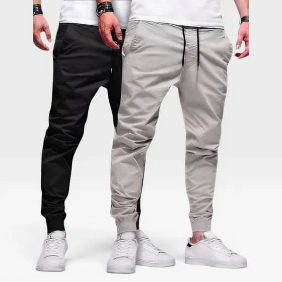 Calça Jogger Masculina Sarja ou jeans 4 bolsos com punho elástico streetwear