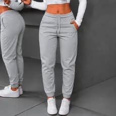 Calças Feminina Jogger Punho Bolso Elastano Estilosas Fashion Cintura Alta Confortável Casual Academia Fitness Dia a Dia