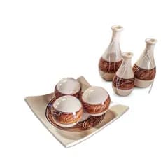 Kit Vasos Bandeja Decorativos Enfeite Para Rack Nicho Sala