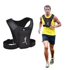 Colete Refletivo Para Corrida Com Suporte Telefone Com Bolsos Cinta De Peito Porta Celular Ciclismo