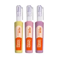 Kit 3 Mini Corretivo Caneta 4mL Corpo Colorido Jocar Office Leonora (Sortido)