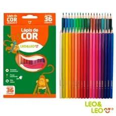 Lápis de Cor Escolar 12 24 36 48 Cores Sextavado Eco e Mini