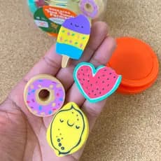 Kit 4 Borracha Fofa Comidinhas Infantil Divertida