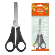 Tesoura Escolar Inox 13cm Preto Leo e Leo