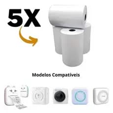 Bobinas Térmicas Mini Impressora Gatinho P2 Peripage Paperange Keep - 5 Rolos