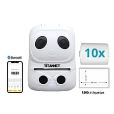 Impressora Bluetooth + 10 Rolos Etiquetas Adesivas 50x40