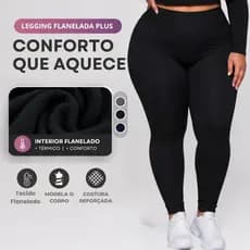 Calça Legging Flanelada Forrada Roupa Plus Size Feminina