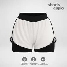 Shorts Duplo Academia Feminino Roupa Fitness