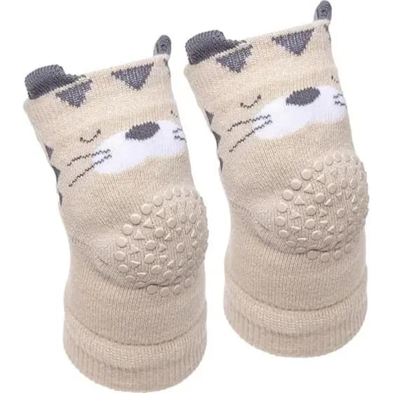 Joelheira Antiderrapante Urso Bege Buba Para Bebê 6M
