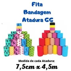 Bandagem Atadura GG Estampada e lisa 7,5cm x 4,5m