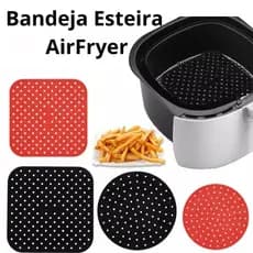 Bandeja Esteira de Silicone para Air Fryer redonda ou quadrada